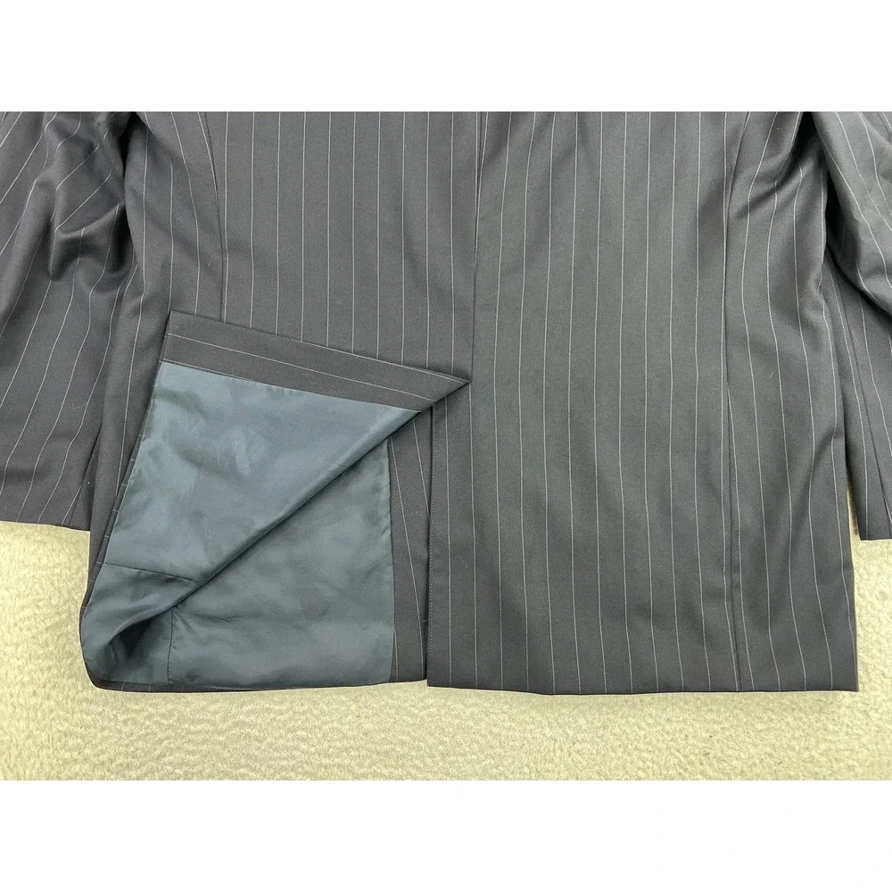 John W. Nordstrom Suit Jacket Mens 46R Blue Pinstripe Loro Piana Wool 2 Button